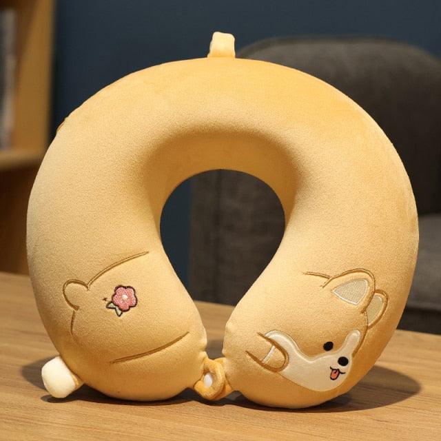 Peluche Corgi Long Pillow, U Shaped Round Pillow Sofa Cushion Stuffed Soft Animal Dolls (poupées animales en peluche)