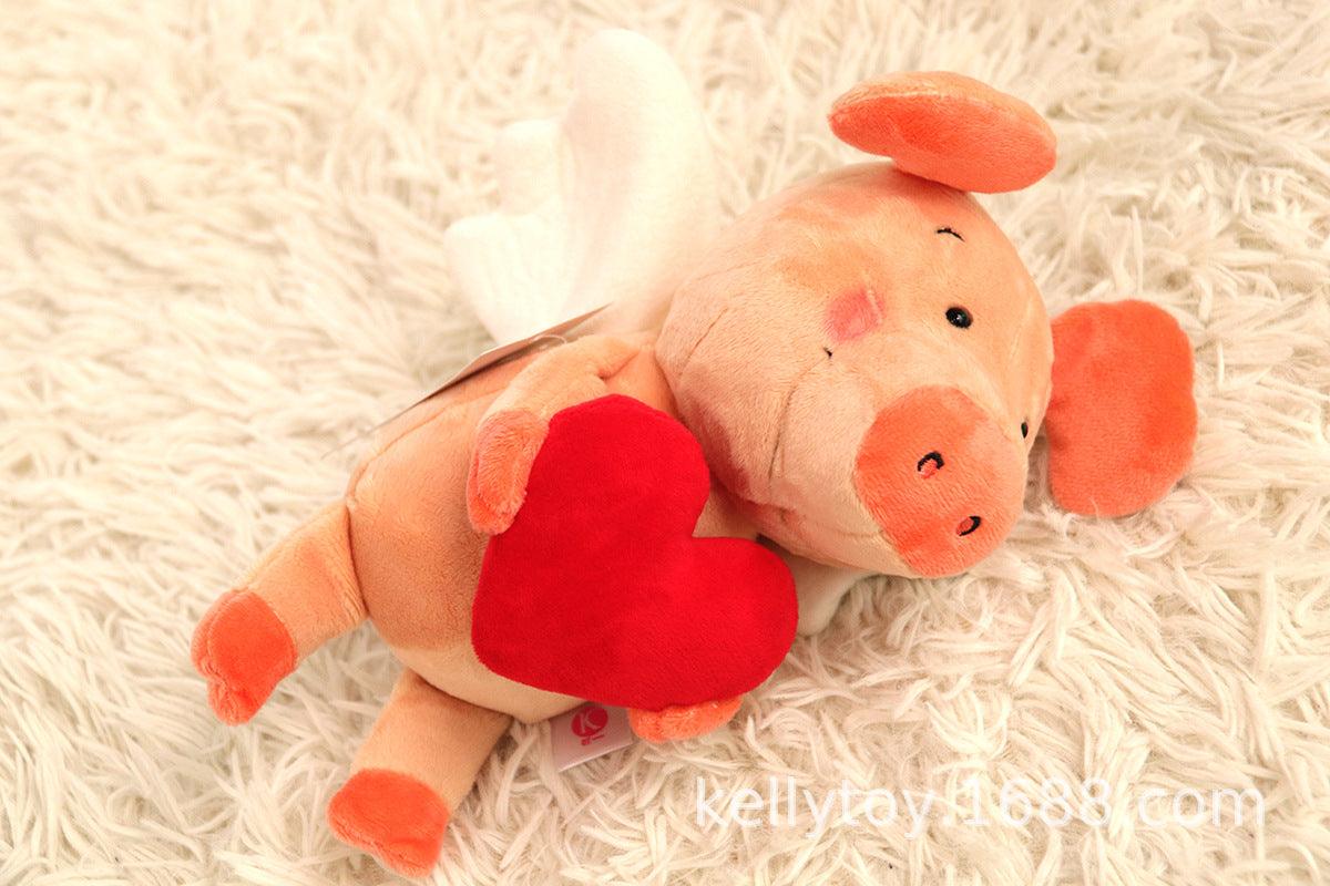 Little Pig Welby Angel Love Heart, Stuffed Toy Animal Plush Doll