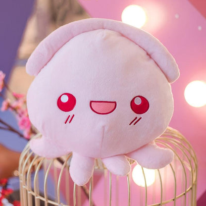 Kawaii Cartoon Pink Squid Plush Toy