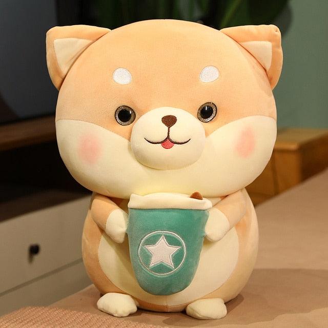 Stuffed animal in the shape of a milk tea cup