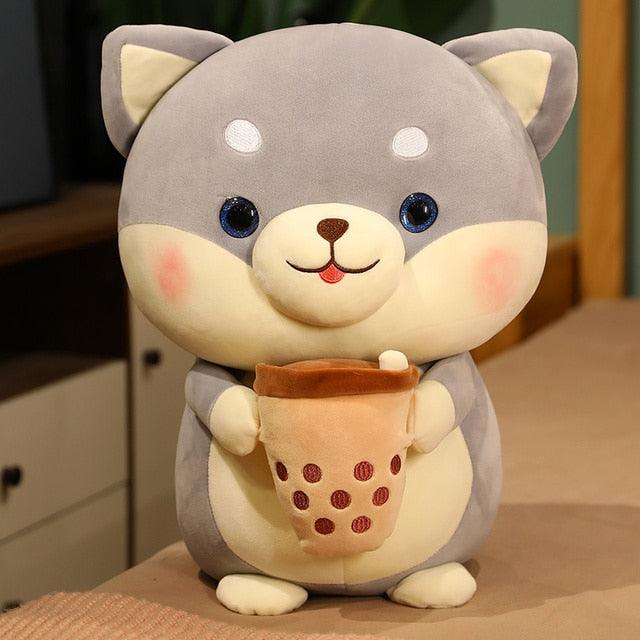 Stuffed animal in the shape of a milk tea cup