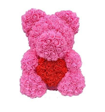 Valentine's Day Pink Teddy Bear "Forever" Flower Teddy Bear