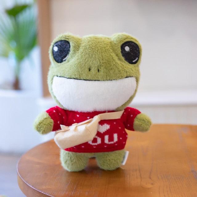 Kawaii green frog plush toy