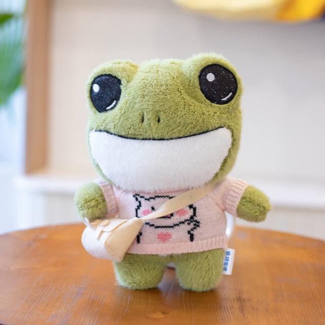 Kawaii green frog plush toy