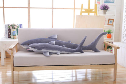 Grand Oreiller en Peluche Requin Réaliste