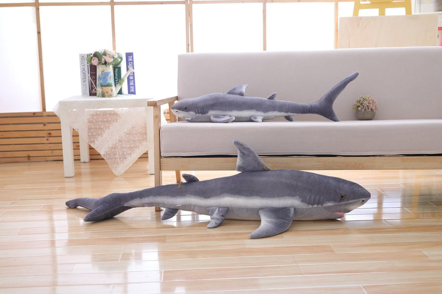 Grand Oreiller en Peluche Requin Réaliste