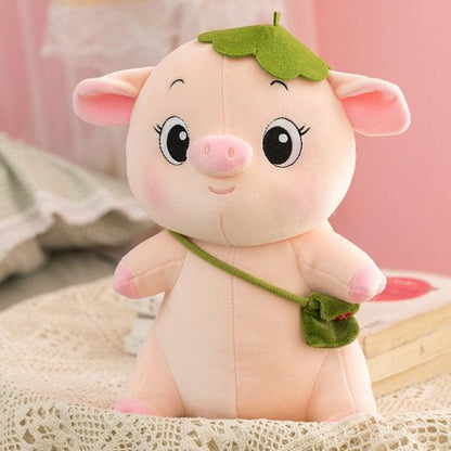 Plush Hat Lotus Leaf Piggy