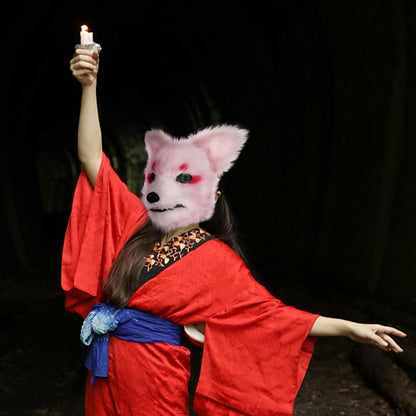 Pink fox mask for Halloween