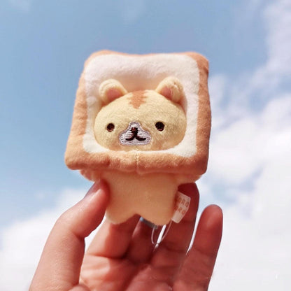 Animal Plush Doll Bread Cat Toast Keychain