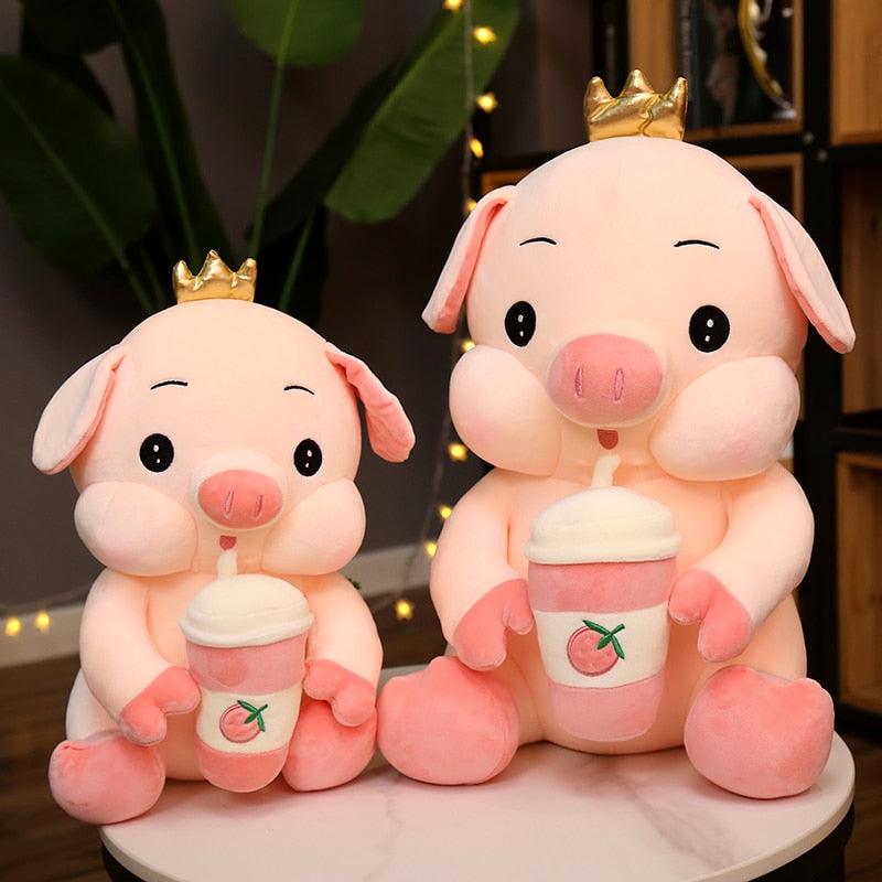 Kawaii Strawberry Milkshake Piggy Plush Toy