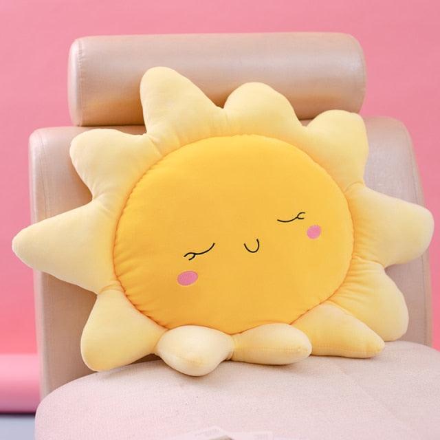 Plush Car Sun and Cloud Sofa Cushion