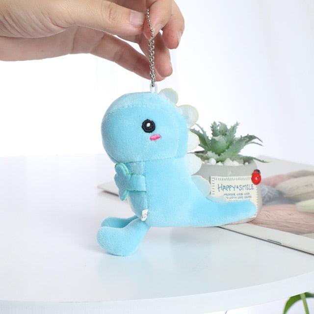 Kawaii dinosaur plush keychain