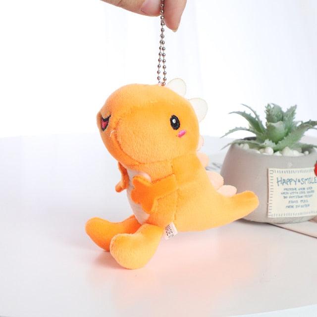 Kawaii dinosaur plush keychain