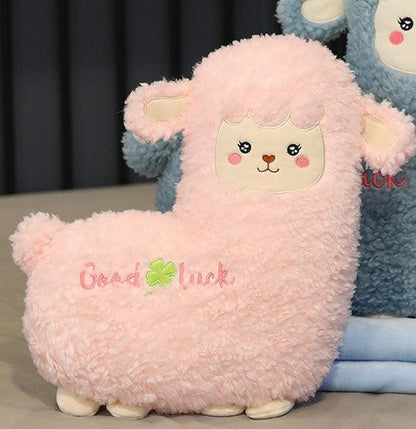 Alpaca plush toy with blanket