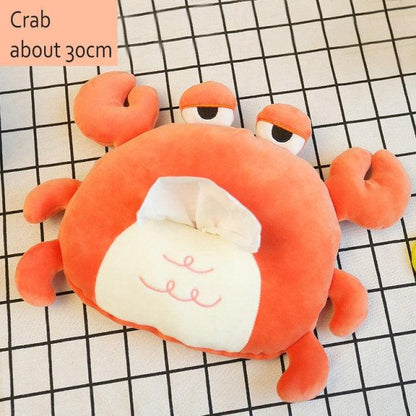 Crab and Lion Plush Tissue Covers