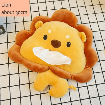 Couvre-mouchoirs en peluche crabe et lion