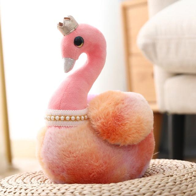 Pink Rainbow Swan Plush Doll