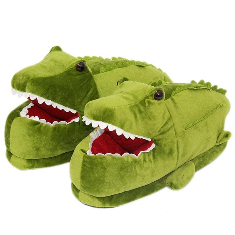 Chaussons en peluche dinosaure