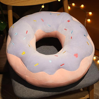 Giant plush donut cushions