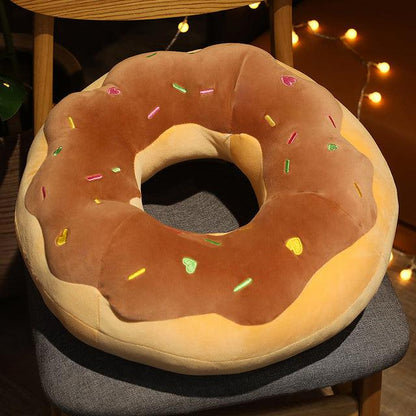 Giant plush donut cushions