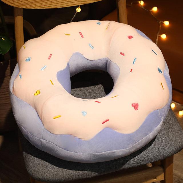 Giant plush donut cushions