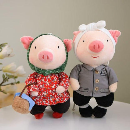 Peluches cochon habillé