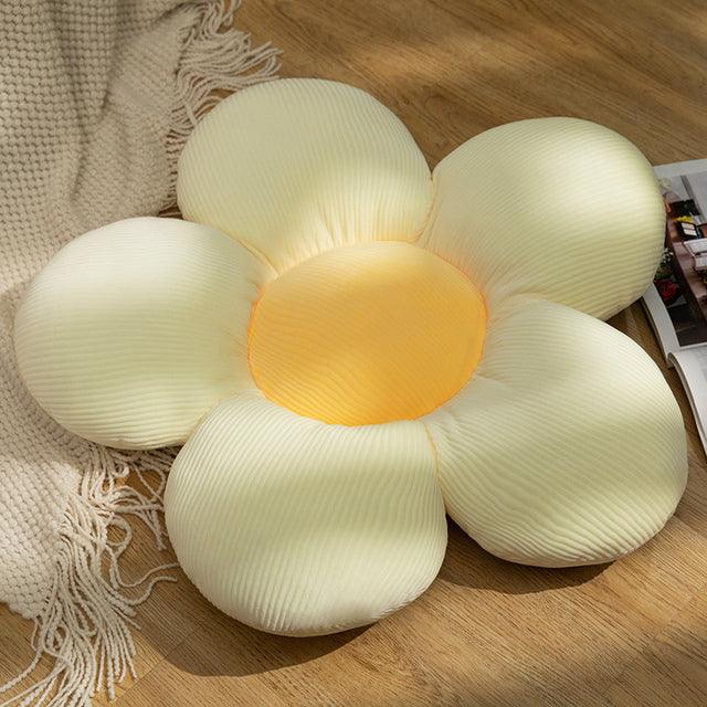 Plush pillows with colorful flowers