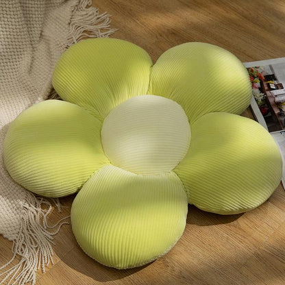 Plush pillows with colorful flowers