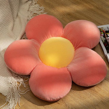 Plush pillows with colorful flowers