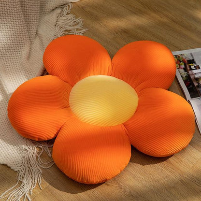 Plush pillows with colorful flowers