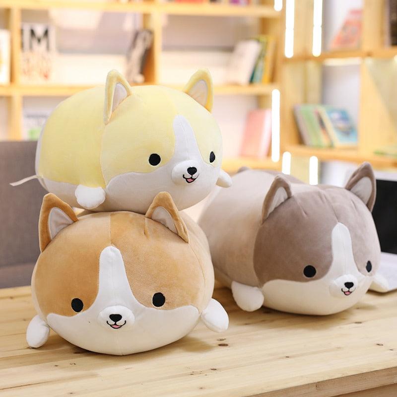 Peluches Kawaii Husky courtes et potelées