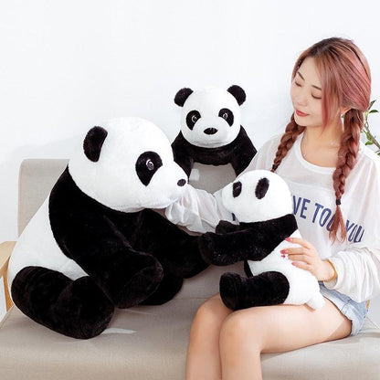 Grand Panda Kawaii assis en peluche