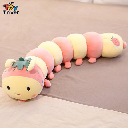 Kawaii Fruit Caterpillar Plush Pillows