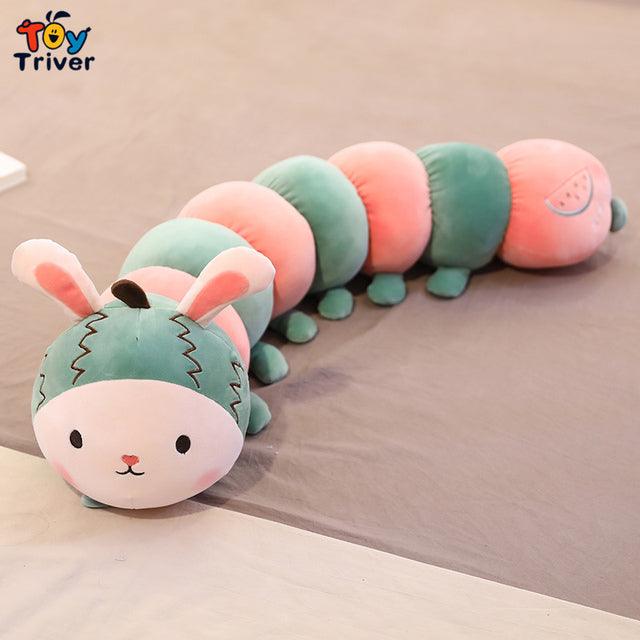 Kawaii Fruit Caterpillar Plush Pillows