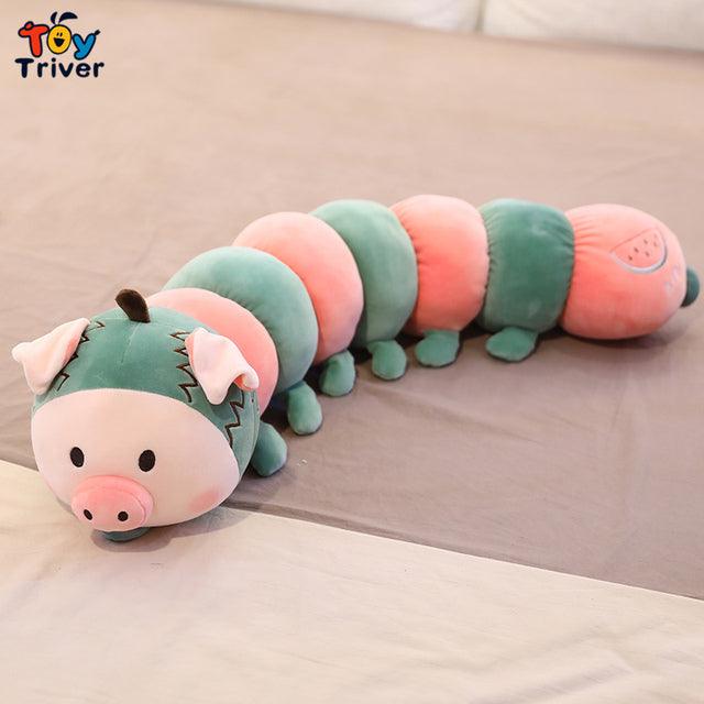 Kawaii Fruit Caterpillar Plush Pillows