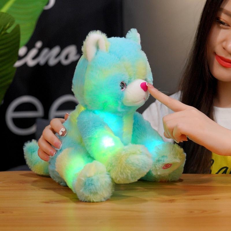 LED luminous green cat plush toy