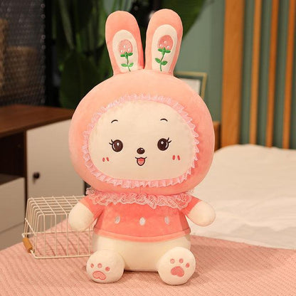 Smiling long-eared rabbit soft toys