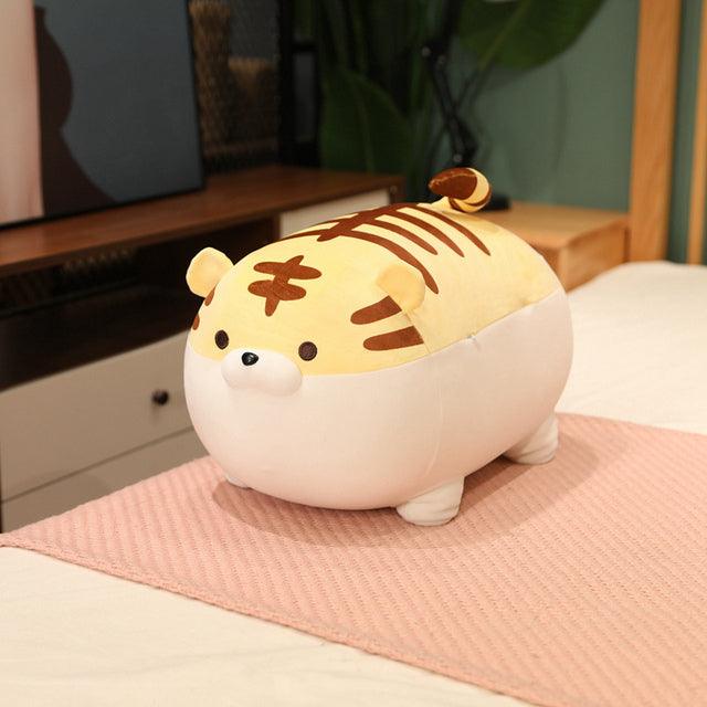 Oreillers en peluche Tigre accroupi gros et rond