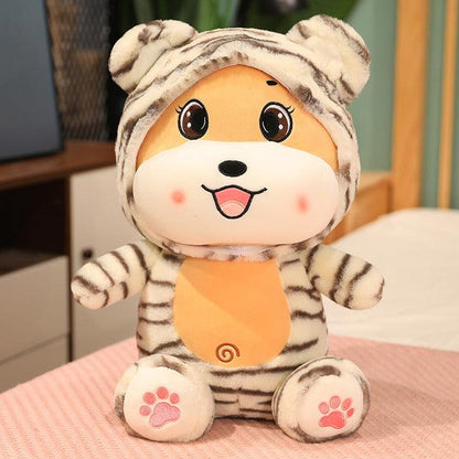 Peluches tigre assis et souriant