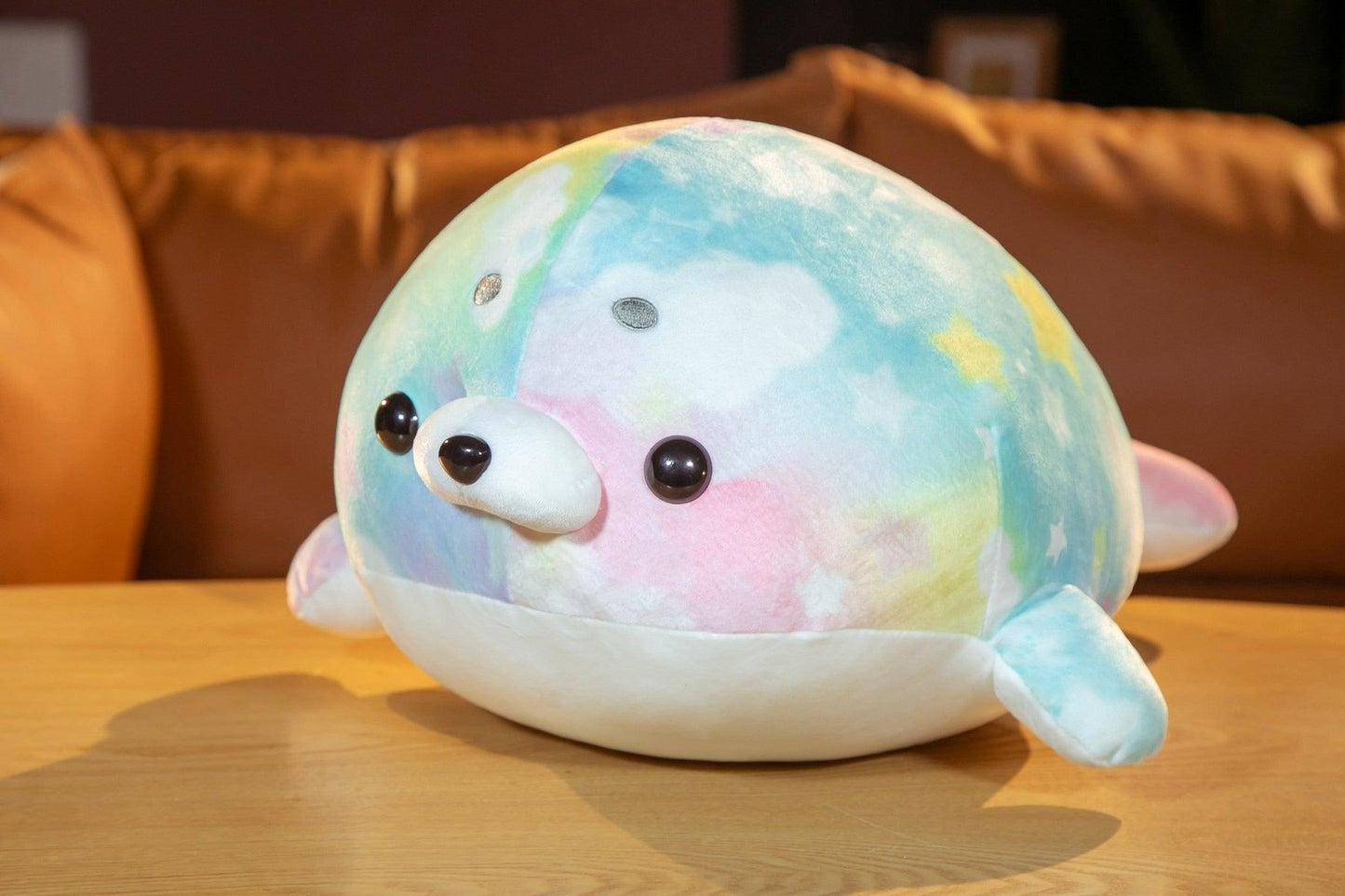 Kawaii Rainbow Seal Plush