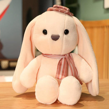 Long-eared rabbit plush toy with hat