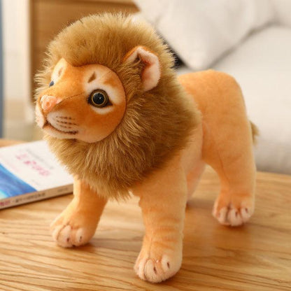 Sitting and standing Lion plush toy