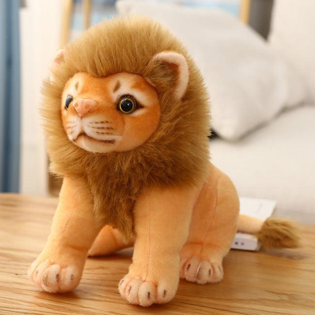 Sitting and standing Lion plush toy