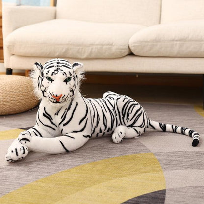 Lying and dominating tiger stuffed animal