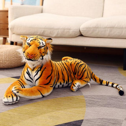 Lying and dominating tiger stuffed animal