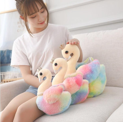 Peluche Kawaii Rainbow Princess Swan