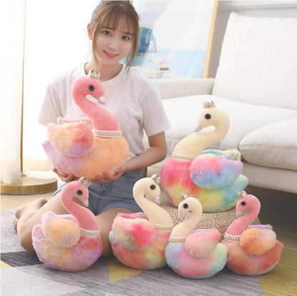 Peluche Kawaii Rainbow Princess Swan