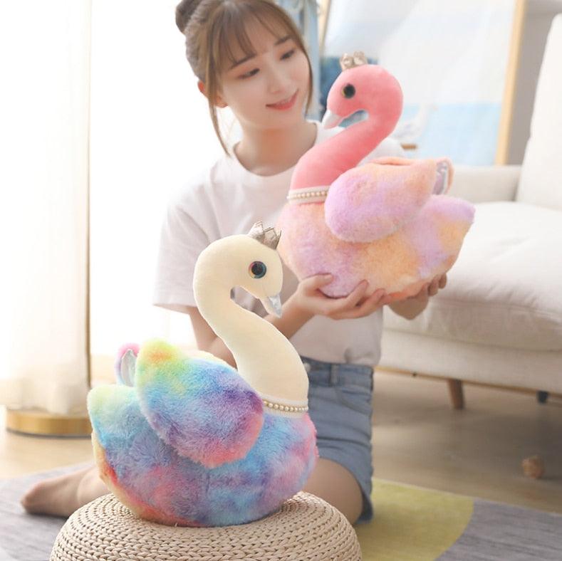 Peluche Kawaii Rainbow Princess Swan