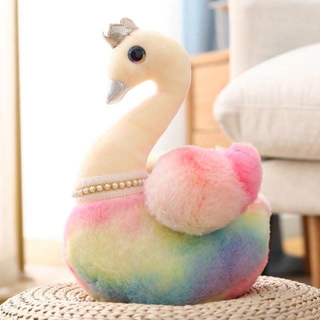 Peluche Kawaii Rainbow Princess Swan