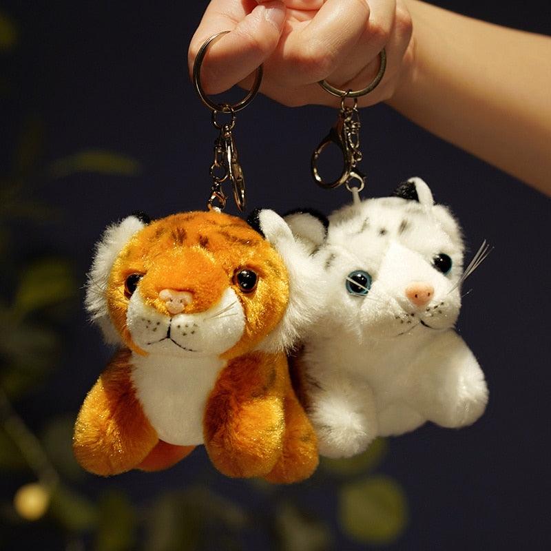 Porte-clés tigre en peluche Kawaii